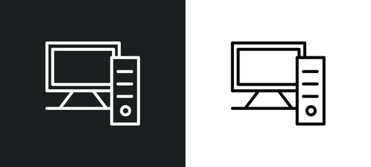 personal computer icon isolated in white and black colors. personal computer outline vector icon from electronic devices collection for web, mobile apps and ui.