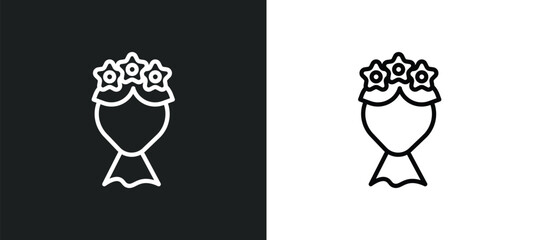 bouquet icon isolated in white and black colors. bouquet outline vector icon from education collection for web, mobile apps and ui.