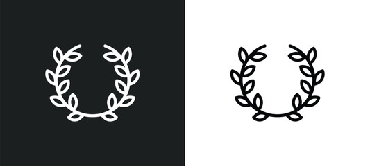 laurel wreath icon isolated in white and black colors. laurel wreath outline vector icon from education collection for web, mobile apps and ui.