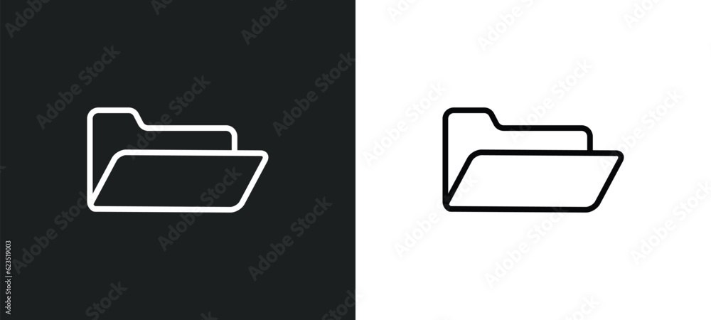 Poster folder icon isolated in white and black colors. folder outline vector icon from education collection