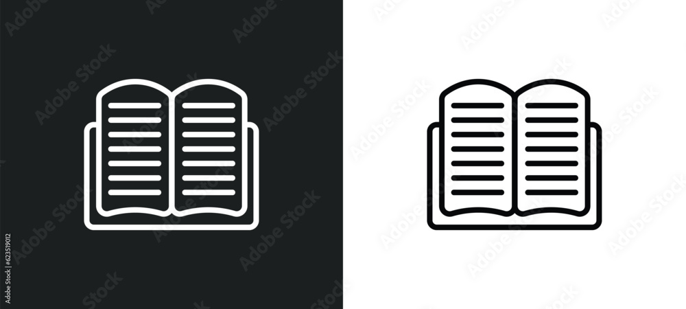 Poster reading icon isolated in white and black colors. reading outline vector icon from education collecti