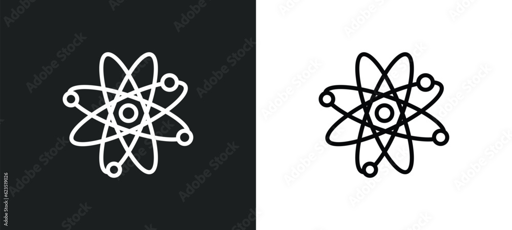 Aufkleber physics icon isolated in white and black colors. physics outline vector icon from education collecti