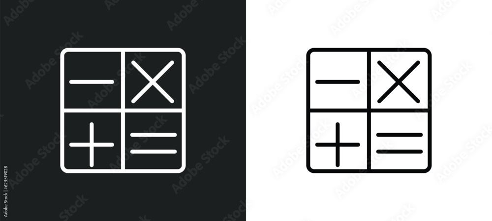 Aufkleber maths icon isolated in white and black colors. maths outline vector icon from education collection f