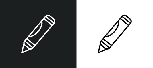 crayon icon isolated in white and black colors. crayon outline vector icon from education collection for web, mobile apps and ui.