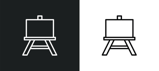 easel icon isolated in white and black colors. easel outline vector icon from education collection for web, mobile apps and ui.