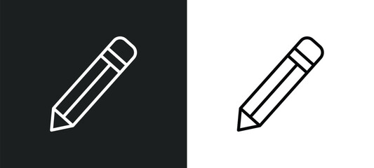 pen icon isolated in white and black colors. pen outline vector icon from education collection for web, mobile apps and ui.