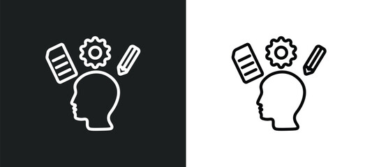 intellectual icon isolated in white and black colors. intellectual outline vector icon from education collection for web, mobile apps and ui.