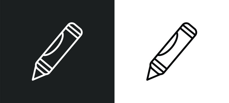 crayon icon isolated in white and black colors. crayon outline vector icon from education collection for web, mobile apps and ui.