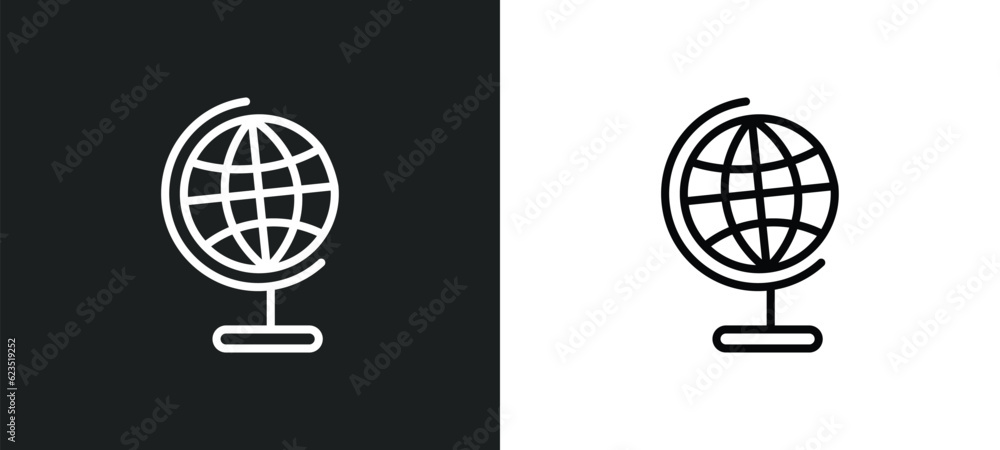 Aufkleber classroom globe icon isolated in white and black colors. classroom globe outline vector icon from ed