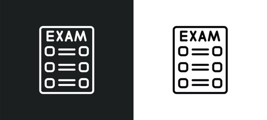 final test icon isolated in white and black colors. final test outline vector icon from education collection for web, mobile apps and ui.