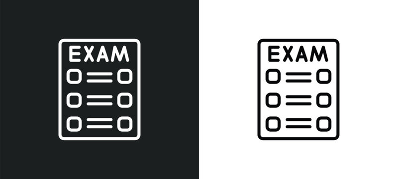 final test icon isolated in white and black colors. final test outline vector icon from education collection for web, mobile apps and ui.