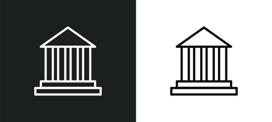bank icon isolated in white and black colors. bank outline vector icon from education collection for web, mobile apps and ui.