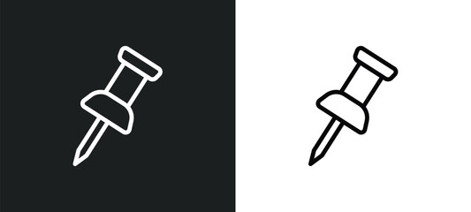 pushpin icon isolated in white and black colors. pushpin outline vector icon from education collection for web, mobile apps and ui.