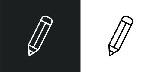 geometric pencil icon isolated in white and black colors. geometric pencil outline vector icon from education collection for web, mobile apps and ui.