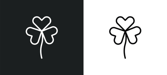 shamrock icon isolated in white and black colors. shamrock outline vector icon from ecology collection for web, mobile apps and ui.