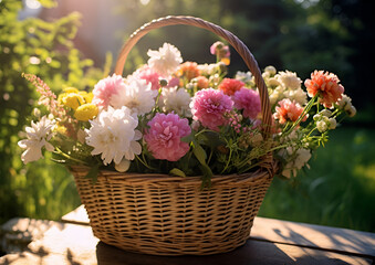 Fototapeta na wymiar basket of flowers