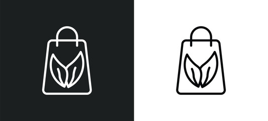 eco bag icon isolated in white and black colors. eco bag outline vector icon from ecology collection for web, mobile apps and ui.