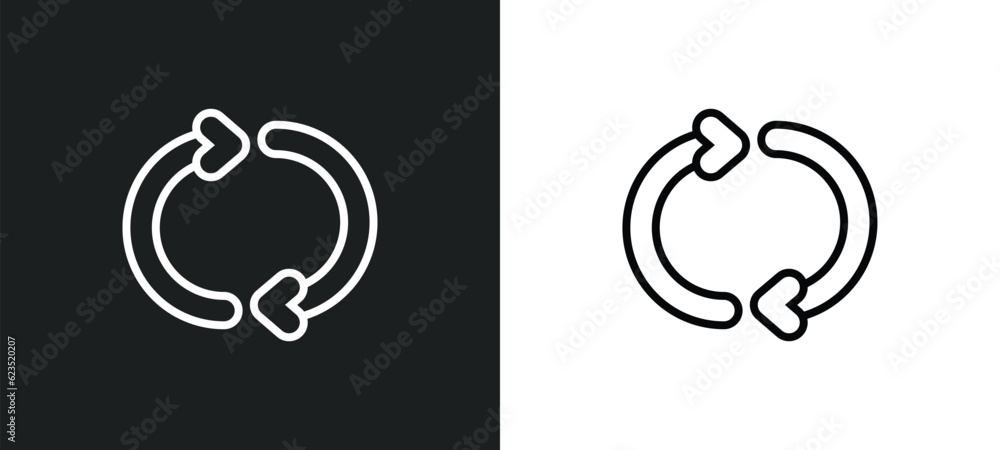 Poster recycle arrows icon isolated in white and black colors. recycle arrows outline vector icon from ecol