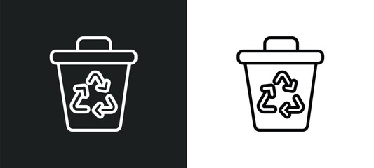 recycle bin icon isolated in white and black colors. recycle bin outline vector icon from ecology collection for web, mobile apps and ui.