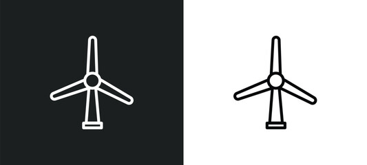 wind mill icon isolated in white and black colors. wind mill outline vector icon from ecology collection for web, mobile apps and ui.