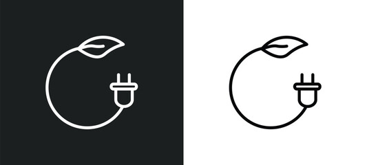 bio energy icon isolated in white and black colors. bio energy outline vector icon from ecology collection for web, mobile apps and ui.