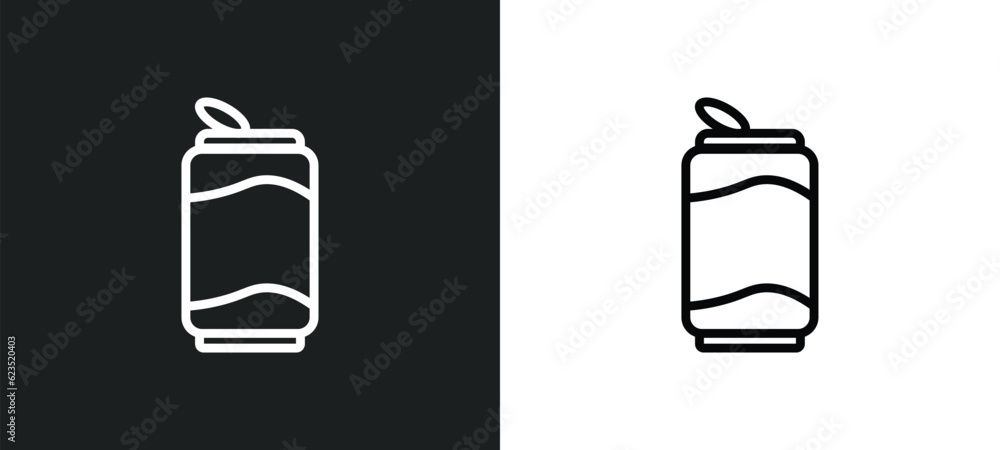 Aufkleber soda can icon isolated in white and black colors. soda can outline vector icon from drinks collectio