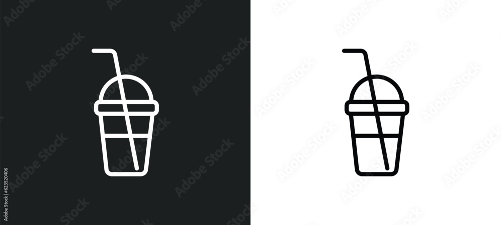 Poster smoothie icon isolated in white and black colors. smoothie outline vector icon from drinks collectio