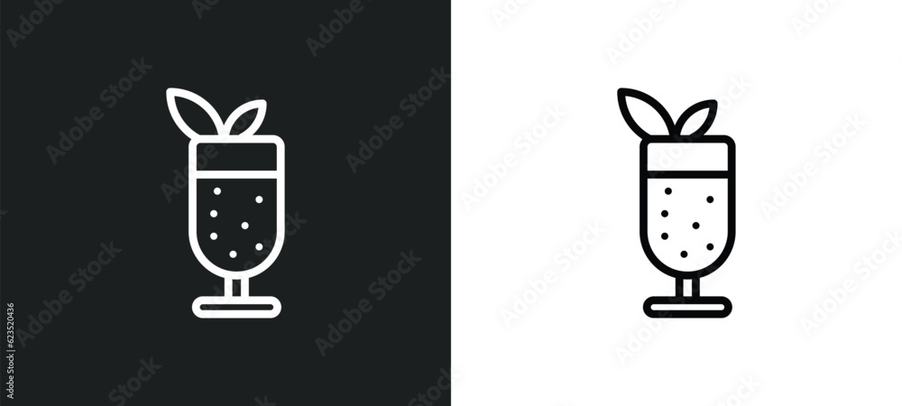 Poster mint julep icon isolated in white and black colors. mint julep outline vector icon from drinks colle