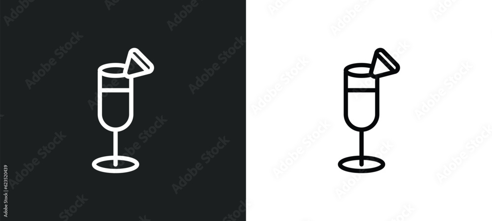 Poster pisco sour icon isolated in white and black colors. pisco sour outline vector icon from drinks colle