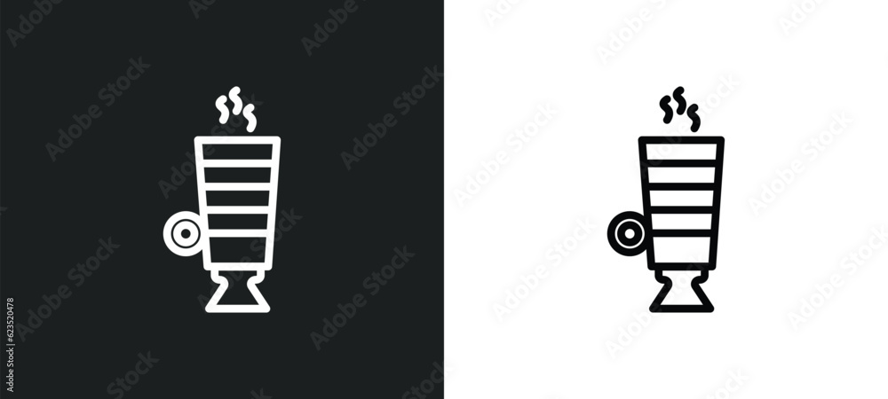 Poster latte icon isolated in white and black colors. latte outline vector icon from drinks collection for 