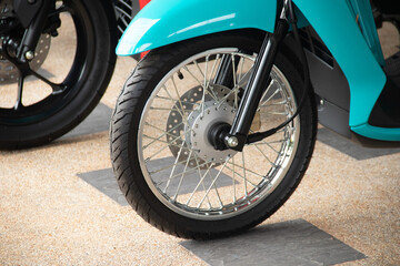 Obraz premium motorcycle front wheel