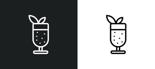 mint julep icon isolated in white and black colors. mint julep outline vector icon from drinks collection for web, mobile apps and ui. - obrazy, fototapety, plakaty