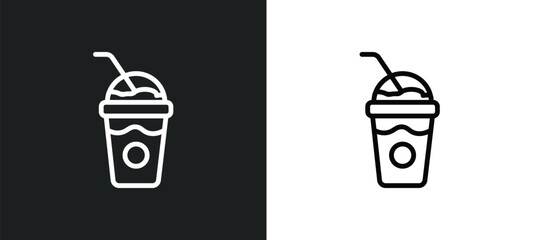 frappuccino icon isolated in white and black colors. frappuccino outline vector icon from drinks collection for web, mobile apps and ui.