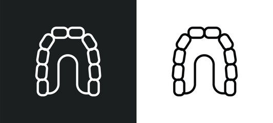 maxilla icon isolated in white and black colors. maxilla outline vector icon from dentist collection for web, mobile apps and ui. © Farahim