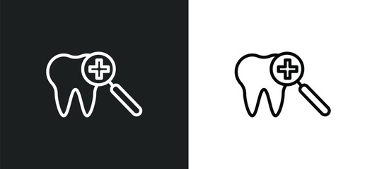 dental checkup icon isolated in white and black colors. dental checkup outline vector icon from dentist collection for web, mobile apps and ui.