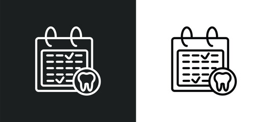 dental appointment icon isolated in white and black colors. dental appointment outline vector icon from dentist collection for web, mobile apps and ui.
