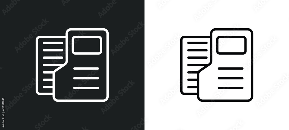 Poster dossier icon isolated in white and black colors. dossier outline vector icon from delivery and logis