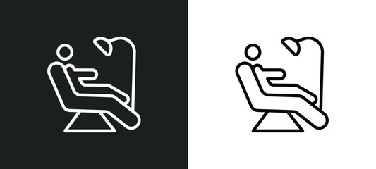 examination icon isolated in white and black colors. examination outline vector icon from dentist collection for web, mobile apps and ui.