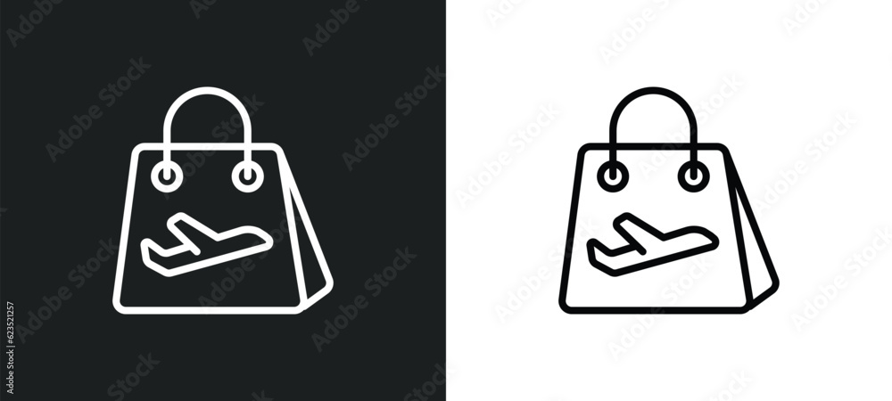 Poster duty free icon isolated in white and black colors. duty free outline vector icon from delivery and l