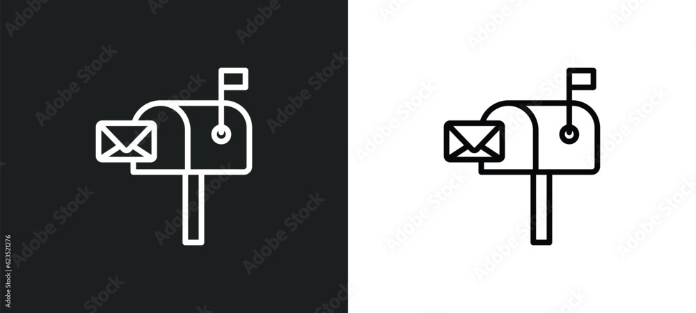 Poster postbox icon isolated in white and black colors. postbox outline vector icon from delivery and logis
