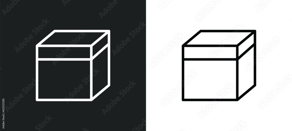 Poster package icon isolated in white and black colors. package outline vector icon from delivery and logis