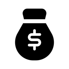 money bag glyph icon