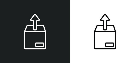 unpacking icon isolated in white and black colors. unpacking outline vector icon from delivery and logistic collection for web, mobile apps and ui.