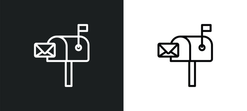 postbox icon isolated in white and black colors. postbox outline vector icon from delivery and logistic collection for web, mobile apps and ui.