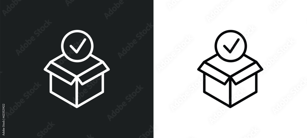 Poster package checking icon isolated in white and black colors. package checking outline vector icon from 