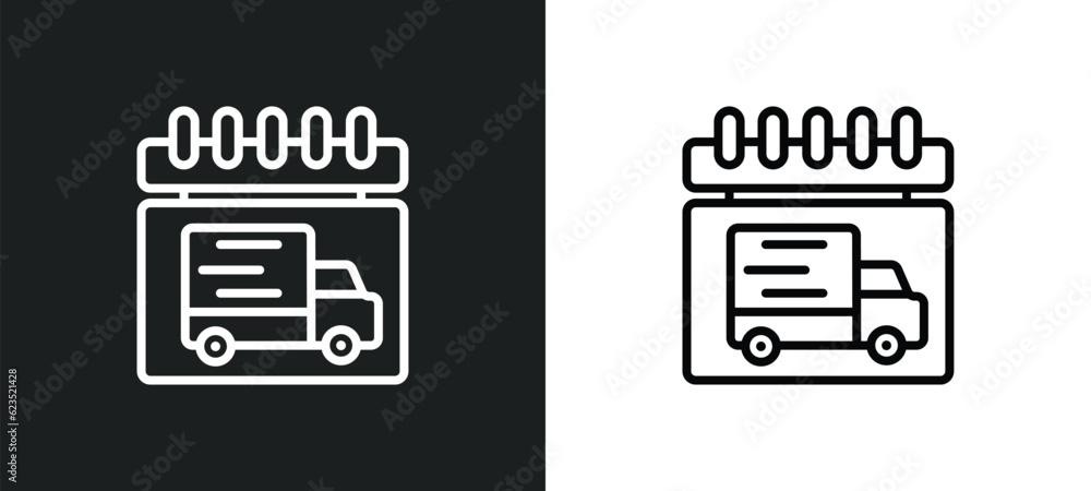 Poster delivery day icon isolated in white and black colors. delivery day outline vector icon from delivery