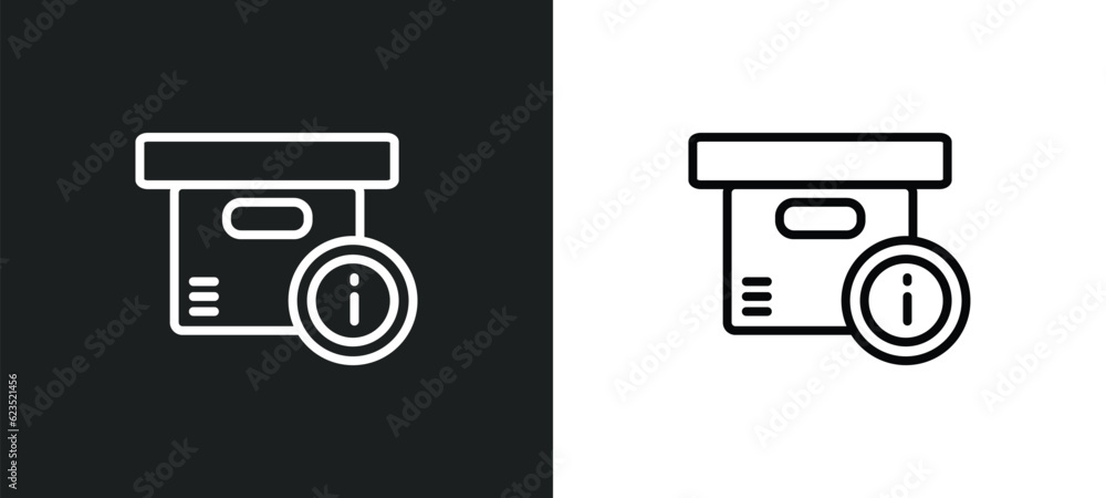 Poster delivery info icon isolated in white and black colors. delivery info outline vector icon from delive
