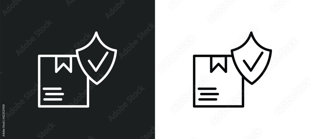 Poster logistic protection icon isolated in white and black colors. logistic protection outline vector icon