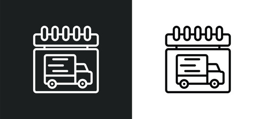 delivery day icon isolated in white and black colors. delivery day outline vector icon from delivery and logistic collection for web, mobile apps and ui.