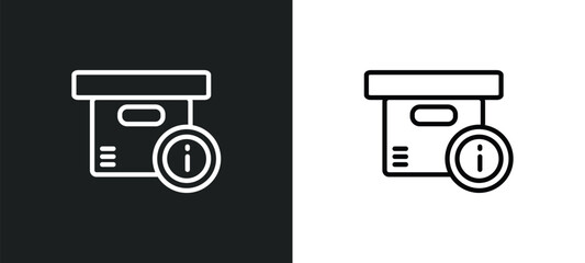 delivery info icon isolated in white and black colors. delivery info outline vector icon from delivery and logistic collection for web, mobile apps and ui.